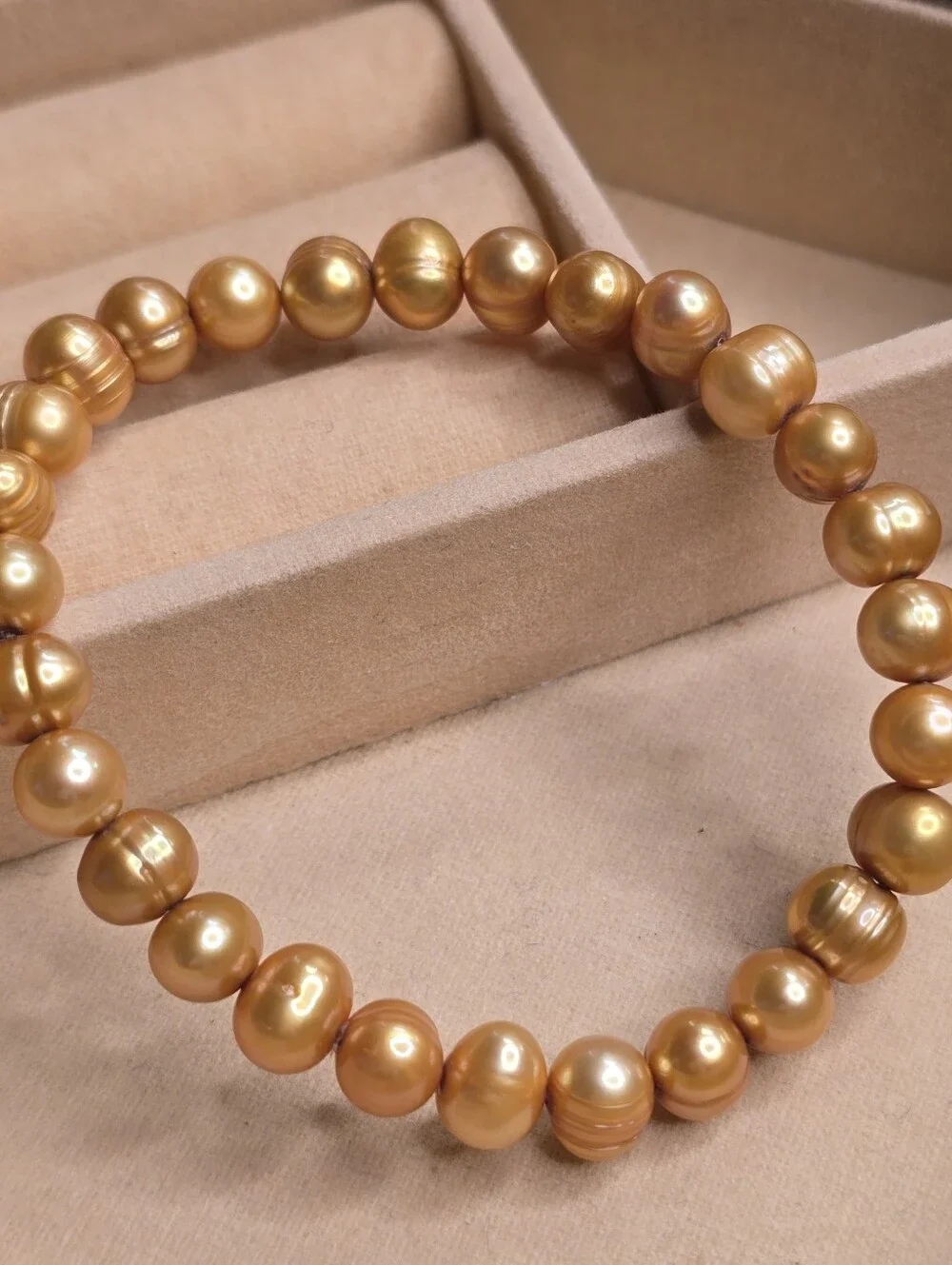 HONORA Golden Cultured Freshwater Pearl Stretch Bracelet Baroque Pearls
